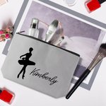 Personalizzato Ballerina Silhouette Makeup Bag con nome Festa della Mamma Compleanno Anniversario Regalo per Lei