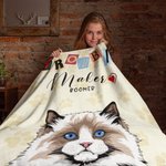 Couverture douce personnalisée avec nom pour chien, chat et animaux de compagnie Cadeau d'anniversaire pour les propriétaires d'animaux de compagnie