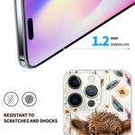 Personligt söt akvarell Highland Cow Slim Phone Case för iPhone med namn Födelsedag Julklapp för Highland Cow Lovers