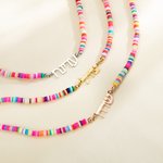 Personalized Colourful Bead Hebrew Name Necklace Birthday Gift for Her
