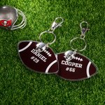 Portachiavi personalizzati con nome e numero Set di 2 accessori per borse da viaggio Regalo per gli amanti del calcio