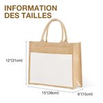 Sac en Toile et Jute Personnalisé avec Nom Cadeau de Pâques pour Enfant Famille