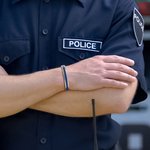 Personalized Police Thin Blue Line Bracelet with Engraved Text Police Officer Law School Graduation Gifts for Him