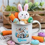 Tasse en Émail de Qualité Alimentaire Mug Personnalisé avec Nom Cadeau Anniversaire Pâques pour Enfant
