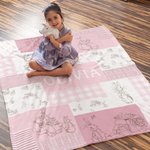 Couverture personnalisée Peter Rabbit Bunny Multicolore Patchwork avec Nom Pâques Cadeau d'Anniversaire pour Enfants