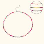 Personalized Colourful Bead Hebrew Name Necklace Birthday Gift for Her