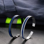 Personalized Police Thin Blue Line Bracelet with Engraved Text Police Officer Law School Graduation Gifts for Him