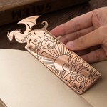 Libro Personalizado Dragón Sol Nube Patrón Marcapáginas con Nombre y Texto Regalo de Cumpleaños para Amante de los Libros