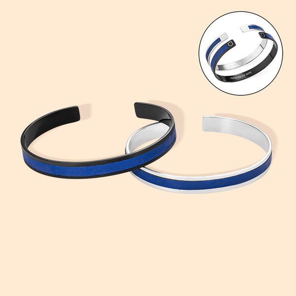 Personalized Police Thin Blue Line Bracelet with Engraved Text Police Officer Law School Graduation Gifts for Him
