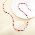 Personalized Colourful Bead Hebrew Name Necklace Birthday Gift for Her