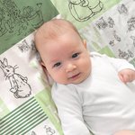 Couverture personnalisée Peter Rabbit Bunny Multicolore Patchwork avec Nom Pâques Cadeau d'Anniversaire pour Enfants