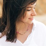 Personalized Colourful Bead Hebrew Name Necklace Birthday Gift for Her