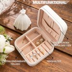 Personalisiertes PU-Leder Schmuckkästchen mit Geburtsblume und Namen Tragbarere Urlaub Reise Schmuckschatulle für Damen Mädchen
