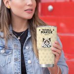 Gepersonaliseerde schattige Paw Trouble Maker 30oz Tumbler Verjaardagscadeau voor huisdierliefhebber