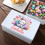 Boîte à Biscuits en Métal Personnalisé avec Nom et Motif Cadeau Fête de Famille Pâques pour Enfant