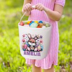 Panier à Bonbons Personnalisé avec Prénom et Motif de Pâques Cadeau Anniversaire Pâques pour Enfant Famille