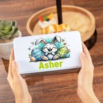 Boîte à Biscuits en Métal Personnalisé avec Nom et Motif Cadeau Fête de Famille Pâques pour Enfant