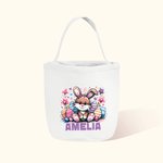 Panier à Bonbons Personnalisé avec Prénom et Motif de Pâques Cadeau Anniversaire Pâques pour Enfant Famille