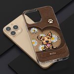 Personalizzato Pet In the Love Heart TPU Slim Phone Case con nome e Daisy Butterfly Element Regalo per gli amanti dei cani e dei gatti