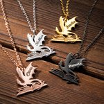 Collier Dragon Livre Personnalisé avec Prénom Gravé Cadeau Anniversaire pour Amoureux de Lecture