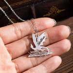 Collier Dragon Livre Personnalisé avec Prénom Gravé Cadeau Anniversaire pour Amoureux de Lecture
