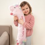 Personalized Cute Comfort Fantasy Unicorn Plush Toy Pillow Soothing Long Plush Pillow with Kid Name Christmas Gift Birthday Gift for Kid
