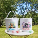 Panier à Bonbons Personnalisé avec Prénom et Motif de Pâques Cadeau Anniversaire Pâques pour Enfant Famille