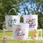 Panier à Bonbons Personnalisé avec Prénom et Motif de Pâques Cadeau Anniversaire Pâques pour Enfant Famille