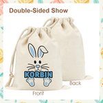 Spersonalizowana torba ze sznurkiem Cute Bunny z imieniem Wielkanocny prezent urodzinowy dla dzieci