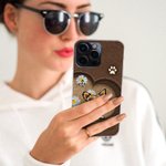 Personalizzato Pet In the Love Heart TPU Slim Phone Case con nome e Daisy Butterfly Element Regalo per gli amanti dei cani e dei gatti