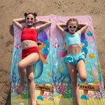 Personalized Quick Dry Pretty Mermaid Super Absorbent Soft Beach Towel with Name Travel Essentials Birthday Gift for Girl