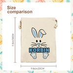 Spersonalizowana torba ze sznurkiem Cute Bunny z imieniem Wielkanocny prezent urodzinowy dla dzieci