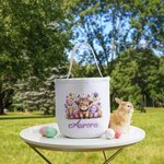 Panier à Bonbons Personnalisé avec Prénom et Motif de Pâques Cadeau Anniversaire Pâques pour Enfant Famille