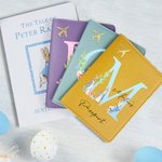Personalised PU Leather Easter Peter Rabbit Passport Cover with Name and Initial Birthday Easter Gift for Kids Travel Lovers