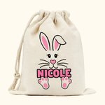Spersonalizowana torba ze sznurkiem Cute Bunny z imieniem Wielkanocny prezent urodzinowy dla dzieci