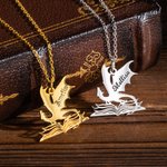 Collier Dragon Livre Personnalisé avec Prénom Gravé Cadeau Anniversaire pour Amoureux de Lecture