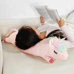 Personalized Cute Comfort Fantasy Unicorn Plush Toy Pillow Soothing Long Plush Pillow with Kid Name Christmas Gift Birthday Gift for Kid