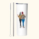 Gepersonaliseerde stijlvolle Gralish Quote 20 oz Roestvrij Staal Skinny Tumbler met namen en deksel Rietje Borstel Afstuderen Verjaardagscadeau voor B