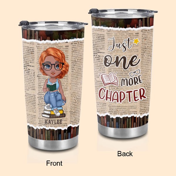 Spersonalizowany kubek urodzinowy dla miłośników książek Just One More Chapter 20oz Food Grade Tumbler