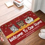 Felpudo personalizado con los nombres de 1 a 6 mascotas Decoración para el hogar Regalo de inauguración para los amantes de los perros y los gatos