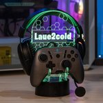 Support de Manette de Jeu Personnalisé avec Nom Accessoire de Bureau en Acrylique avec 12 Modes d'Éclairage pour Contrôleur de Jeu
