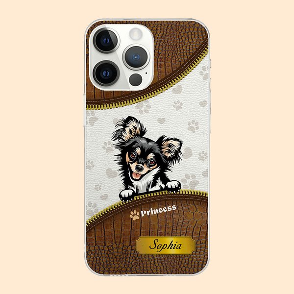 Funda Personalizada de TPU con Nombre y Huellas de Pata para Amante de Perros y Gatos