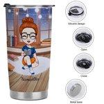 Gepersonaliseerde Just A Girl Who Loves Books 20oz Tumbler Kerstcadeau voor boekenliefhebbers