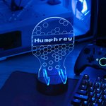 Support de Manette de Jeu Personnalisé avec Nom Accessoire de Bureau en Acrylique avec 12 Modes d'Éclairage pour Contrôleur de Jeu