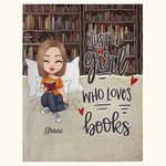 Personalizada Just A Girl Who Loves Books Manta suave para decoración del hogar Cumpleaños Lectura Regalo para amantes de los libros