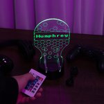 Support de Manette de Jeu Personnalisé avec Nom Accessoire de Bureau en Acrylique avec 12 Modes d'Éclairage pour Contrôleur de Jeu