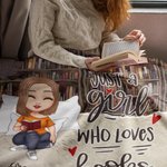Personalizada Just A Girl Who Loves Books Manta suave para decoración del hogar Cumpleaños Lectura Regalo para amantes de los libros