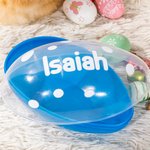 Personalized Polka Design Jumbo Easter Egg with Name Basket Filler Candy Box Gift for Kids