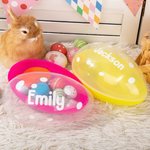 Oeuf de Pâques Jumbo Personnalisé avec Nom Coque Boîte à Bonbons Cadeau pour Enfant