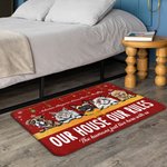 Felpudo personalizado con los nombres de 1 a 6 mascotas Decoración para el hogar Regalo de inauguración para los amantes de los perros y los gatos